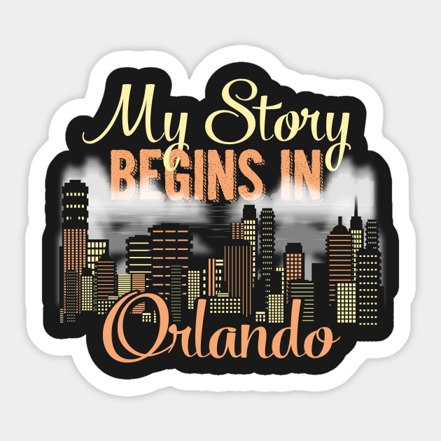 Orlando Florida Skyline Tshirt for Men, Women, & Kids Sticker by bamalife